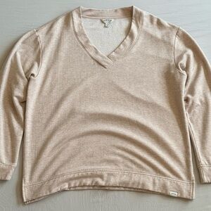 Orvis V-Neck Lightweight Sweatshirt in Beige Modal Blend